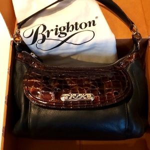 Women's Vintage Brighton #E593527 Black Pebble Leather Shoulder Handbag 💥💥